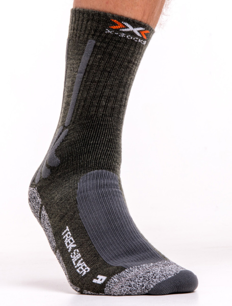 Носки X-SOCKS TREK SILVER SMU (; 39-41; E052 olive green / grey)